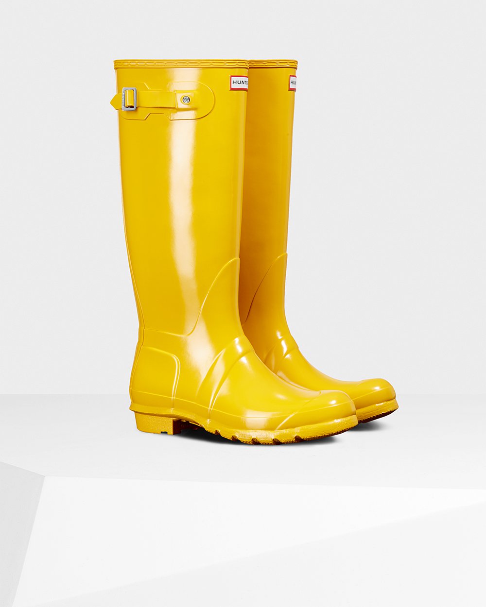 Women Hunter Original Gloss | Tall Rain Boots Yellow | NZ-16847-WOJE